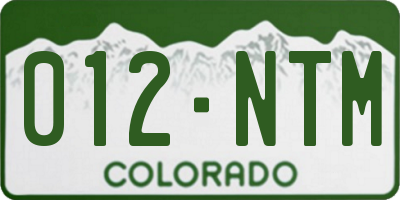 CO license plate 012NTM