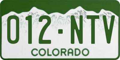 CO license plate 012NTV