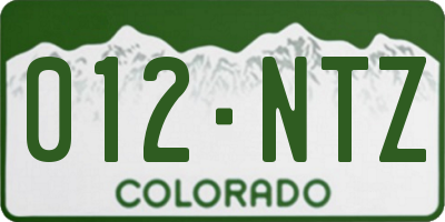 CO license plate 012NTZ