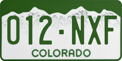 CO license plate 012NXF