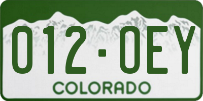 CO license plate 012OEY