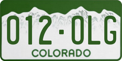 CO license plate 012OLG