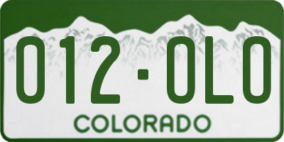 CO license plate 012OLO