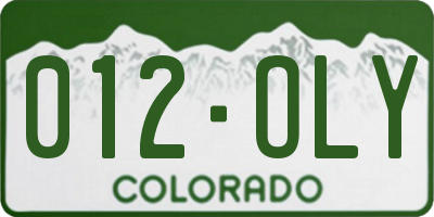 CO license plate 012OLY