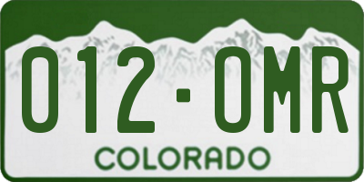 CO license plate 012OMR