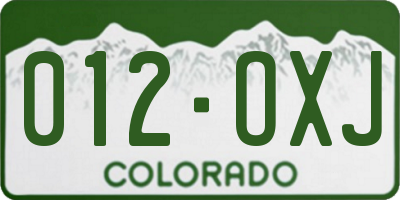 CO license plate 012OXJ