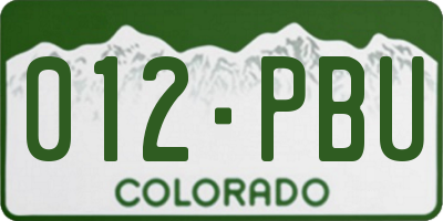 CO license plate 012PBU