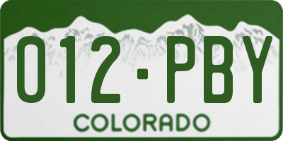 CO license plate 012PBY