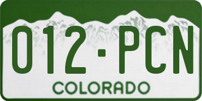 CO license plate 012PCN
