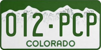 CO license plate 012PCP