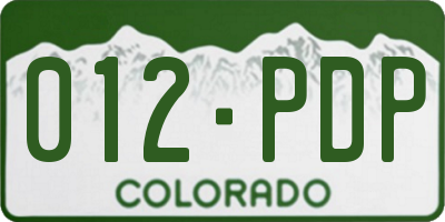 CO license plate 012PDP