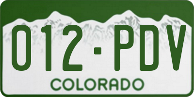 CO license plate 012PDV