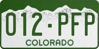CO license plate 012PFP