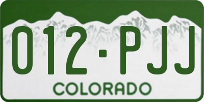CO license plate 012PJJ