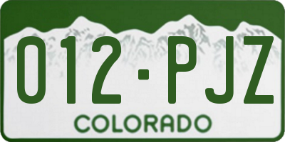 CO license plate 012PJZ