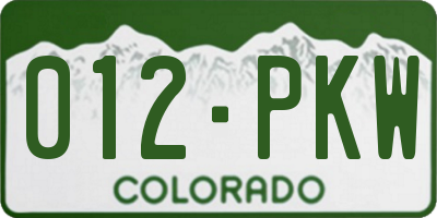 CO license plate 012PKW