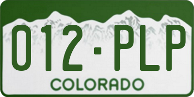 CO license plate 012PLP