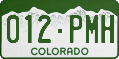 CO license plate 012PMH