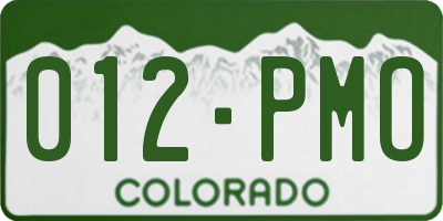 CO license plate 012PMO