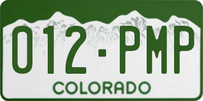 CO license plate 012PMP