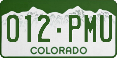 CO license plate 012PMU