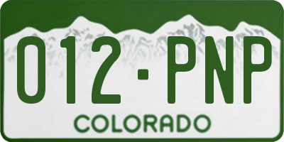 CO license plate 012PNP