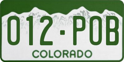 CO license plate 012POB