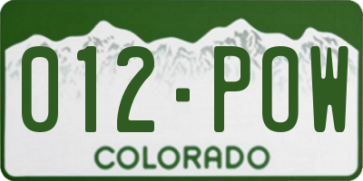 CO license plate 012POW