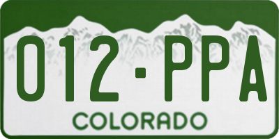 CO license plate 012PPA