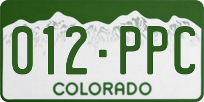 CO license plate 012PPC