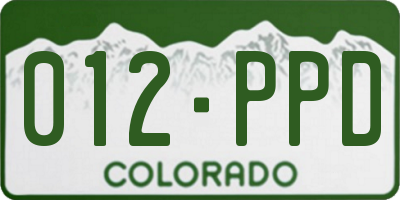 CO license plate 012PPD