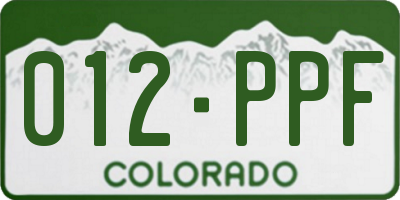 CO license plate 012PPF