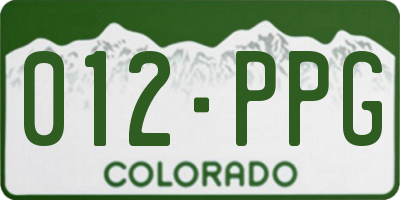 CO license plate 012PPG