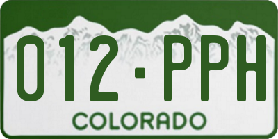 CO license plate 012PPH