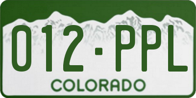 CO license plate 012PPL