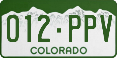 CO license plate 012PPV