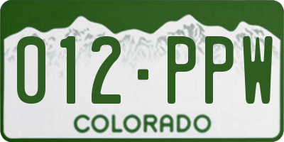 CO license plate 012PPW