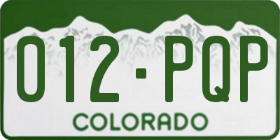 CO license plate 012PQP