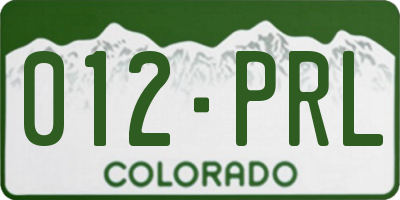 CO license plate 012PRL
