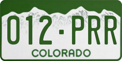 CO license plate 012PRR