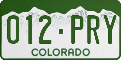 CO license plate 012PRY