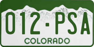 CO license plate 012PSA