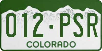 CO license plate 012PSR