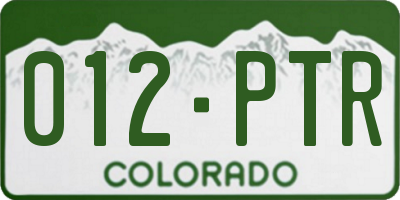 CO license plate 012PTR