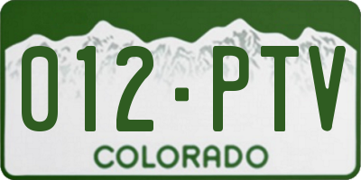 CO license plate 012PTV