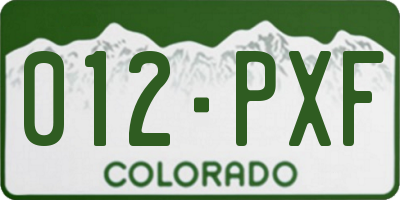 CO license plate 012PXF
