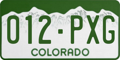 CO license plate 012PXG