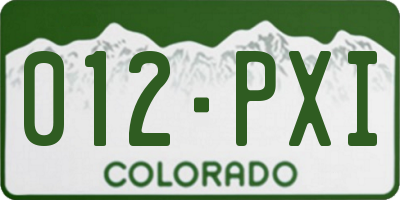 CO license plate 012PXI