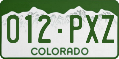 CO license plate 012PXZ