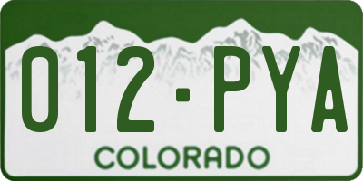 CO license plate 012PYA
